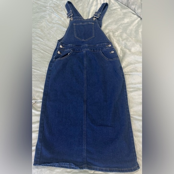 fashion jeans wear win keelin Denim - Women's Dark Blue Denim Overalls dress size L